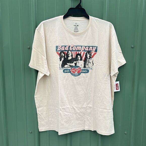 Men's Wrangler Bad Company Graphic Band Shirt Sleeve Cotton T-Shirt Size 2XL - Picture 2 of 7
